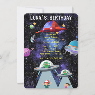 Space Ufo Theme Einladung