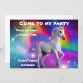 Space Unicorn-Party Einladung (Vorne/Hinten)