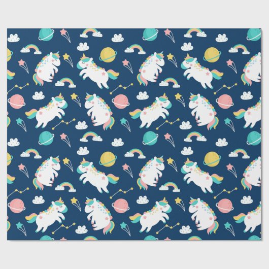 Space Unicorns Geschenkpapier (Flach)