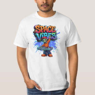 Space-Vibes-Alien-DJ-Musik-Streetwear-Design T-Shirt