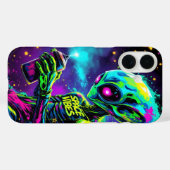 Space Vibes Alien Neon Case-Mate iPhone Hülle (Rückseite (Horizontal))