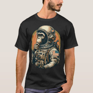 Space Vintage Reise Astronaut Affen Grafik Kunst T-Shirt