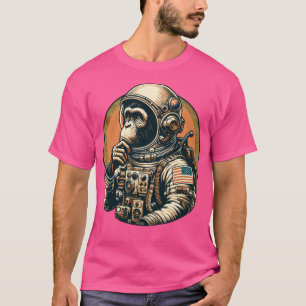 Space Vintage Reise Astronaut Affen Grafik Kunst T-Shirt