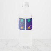 Space Water Flasche Labels Galaxy Wasserflaschenetikett (Rückseite)