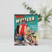 Space Western Comic Postkarte (Stehend Vorderseite)