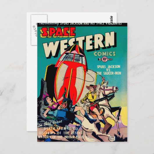 Space Western Comic Postkarte (Vorne/Hinten)