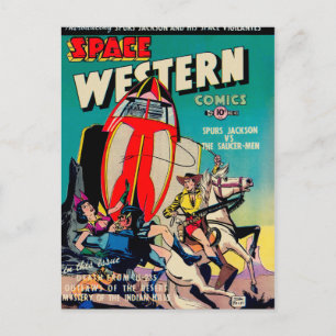 Space Western Comics Postkarte