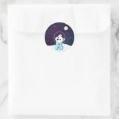 Space Westie Runder Aufkleber (Tasche)