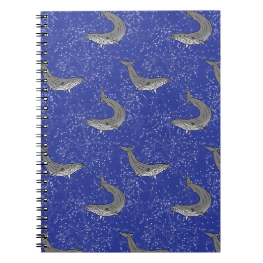 Space Whales Notebook Starry Sky Art Whale Journal Notizblock (Vorderseite)