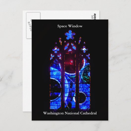 Space Window in Washington National Cathedral Postkarte (Vorne/Hinten)
