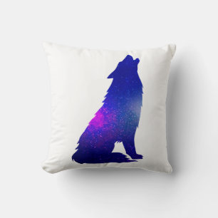 Space Wolf heulend - Hintergrundfarbe wählen Kissen