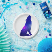 Space Wolf heulend - Hintergrundfarbe wählen Pappteller (Party)