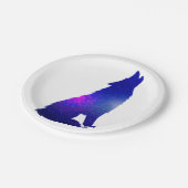 Space Wolf heulend - Hintergrundfarbe wählen Pappteller (Schrägansicht)