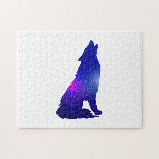Space Wolf heulend - Hintergrundfarbe wählen Puzzle (Horizontal)