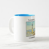 Space X Rocket Launch, Vandenburg, Kalifornien Zweifarbige Tasse (Vorderseite Links)