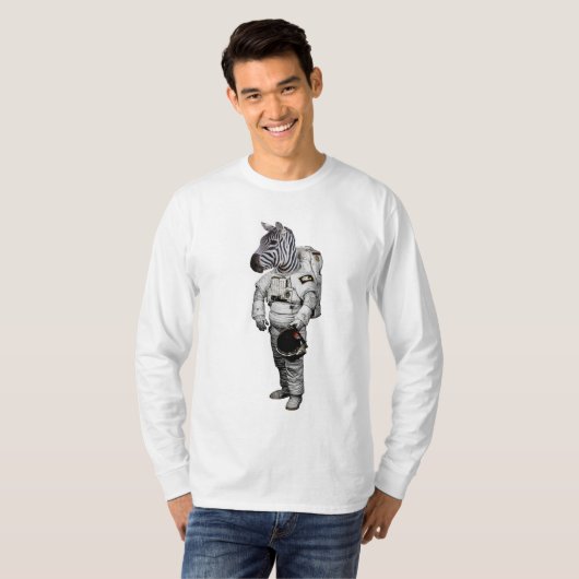 Space Zebra Langarm T-Shirt (Vorne ganz)