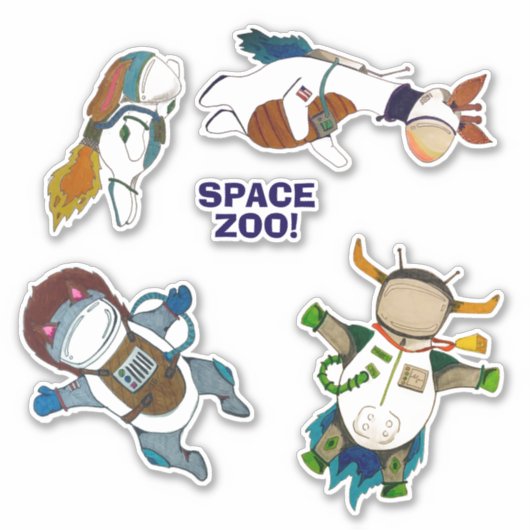 Space Zoo! Aufkleber (Vorderseite)