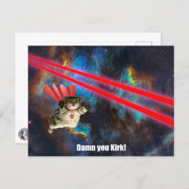 Spacecat Dodging Phasers Postkarte