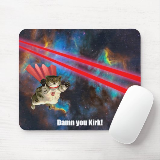 Spacecat Evading Phasers Mousepad (Mit Mouse)