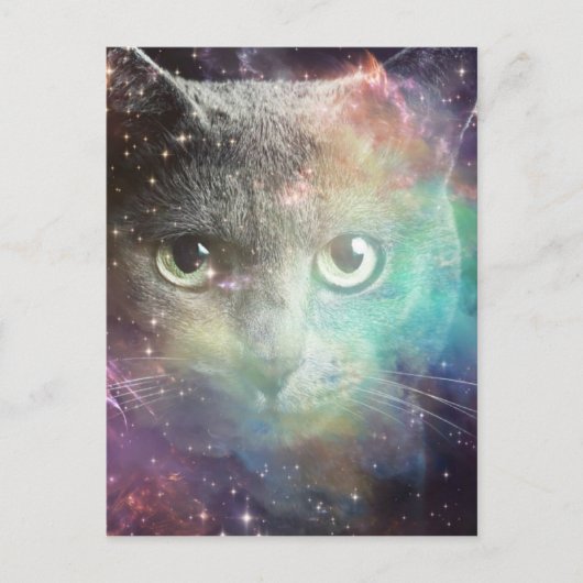 SPACECAT GALAXY CAT POSTKARTE (Vorderseite)