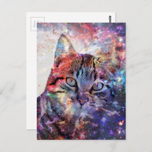 SpaceCat Postkarte (Vorne/Hinten)