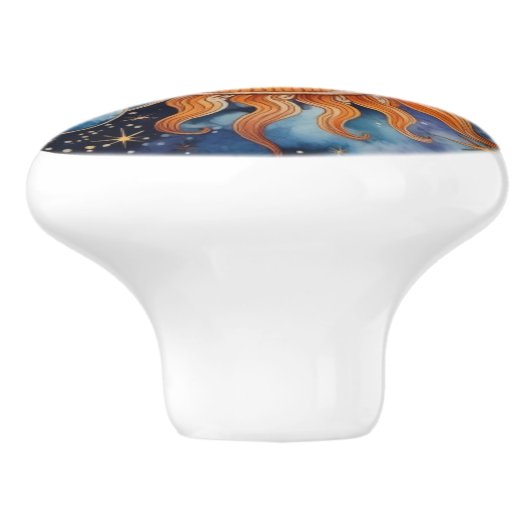 Spacecore Sun Moon Face Keramikknauf (Seitenansicht)