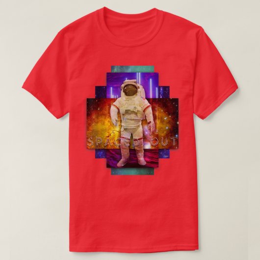 Spaced Out Synthwave Astronaut T-Shirt (Design vorne)
