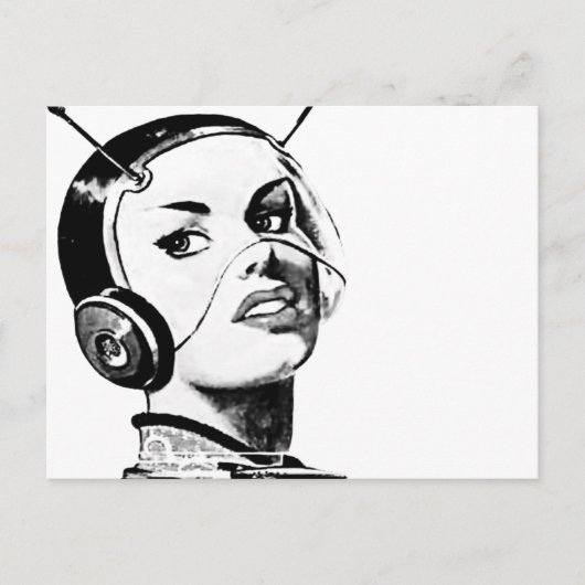 Spacegirl Postkarte (Vorderseite)