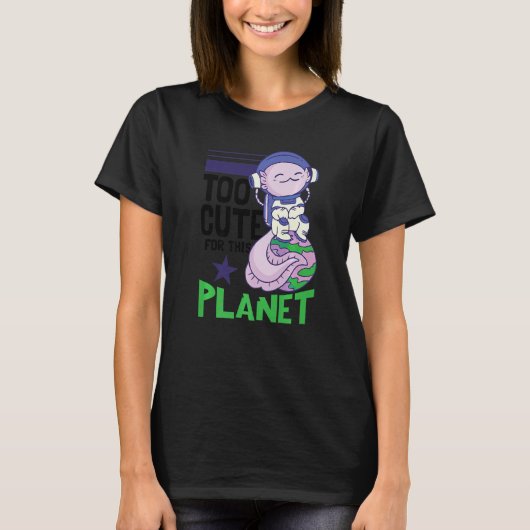 Spaceman Astronaut Space Axolotl T-Shirt (Vorderseite)