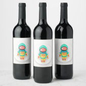 SPACEMAN ASTRONAUT SPACE SCI FI WEINETIKETT (Flaschen)