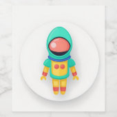 SPACEMAN ASTRONAUT SPACE SCI FI WEINETIKETT (Einzelnes Label)