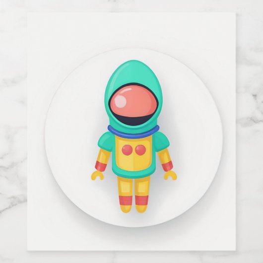 SPACEMAN ASTRONAUT SPACE SCI FI WEINETIKETT (Einzelnes Label)