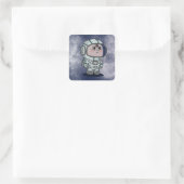 Spaceman-Aufkleber Quadratischer Aufkleber (Tasche)