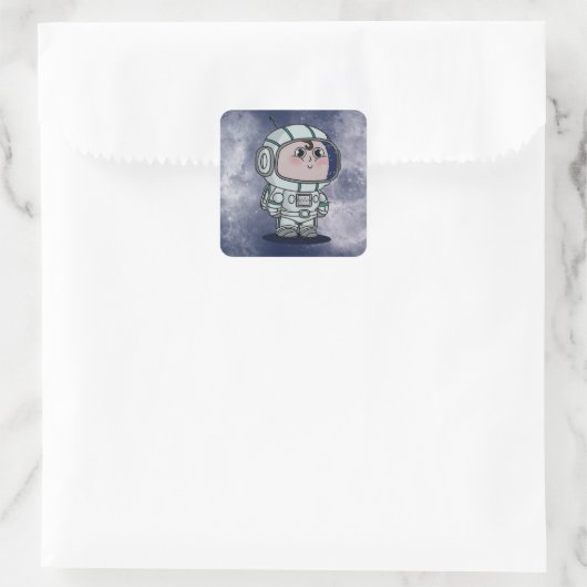 Spaceman-Aufkleber Quadratischer Aufkleber (Tasche)