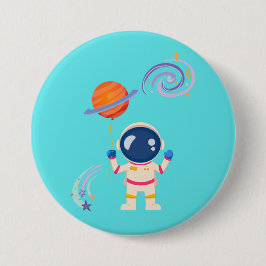 Spaceman Cartoon Abenteuer. Button