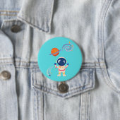 Spaceman Cartoon Abenteuer. Button (Beispiel)