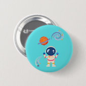 Spaceman Cartoon Abenteuer. Button (Vorne & Hinten)