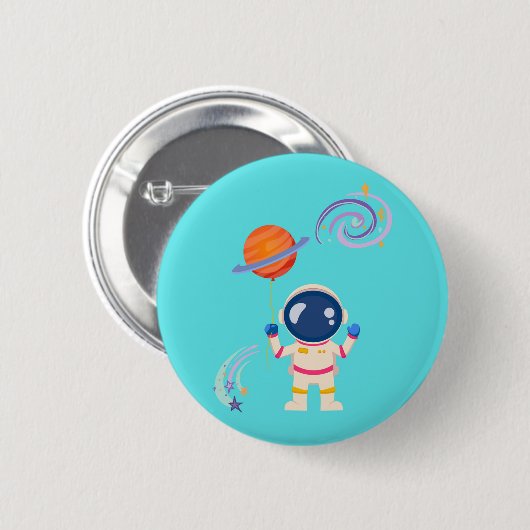 Spaceman Cartoon Abenteuer. Button (Vorne & Hinten)