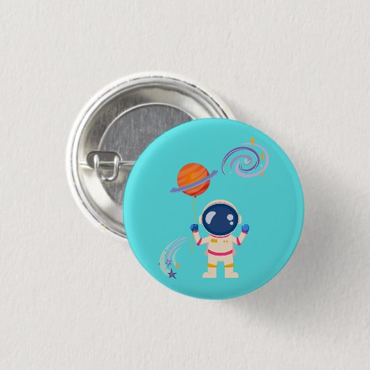 Spaceman Cartoon Abenteuer. Button (Vorne & Hinten)