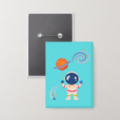 Spaceman Cartoon Abenteuer. Button (Vorderseite/Rückseite)