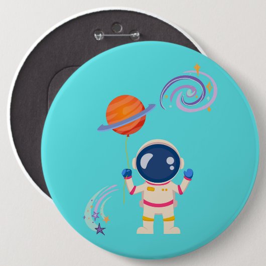 Spaceman Cartoon Abenteuer. Button (Vorne & Hinten)