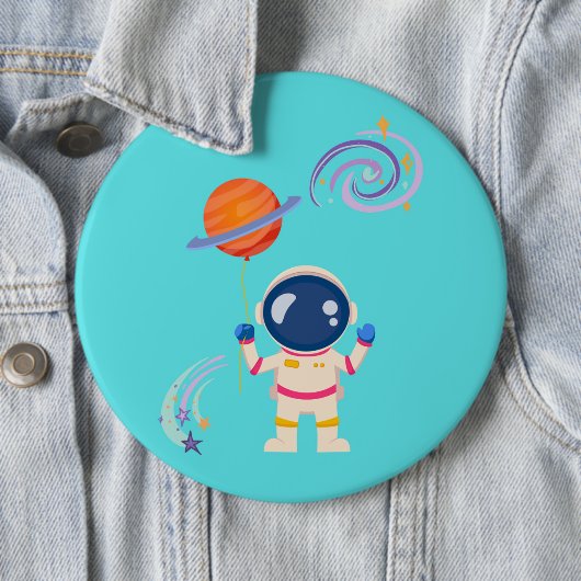 Spaceman Cartoon Abenteuer. Button (Beispiel)