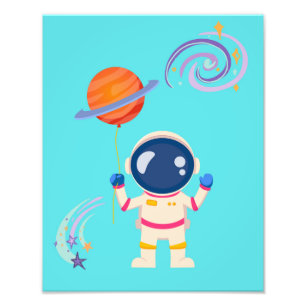 Spaceman Cartoon Abenteuer. Fotodruck