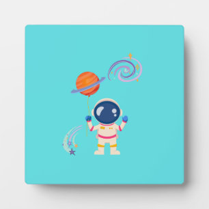 Spaceman Cartoon Abenteuer. Fotoplatte
