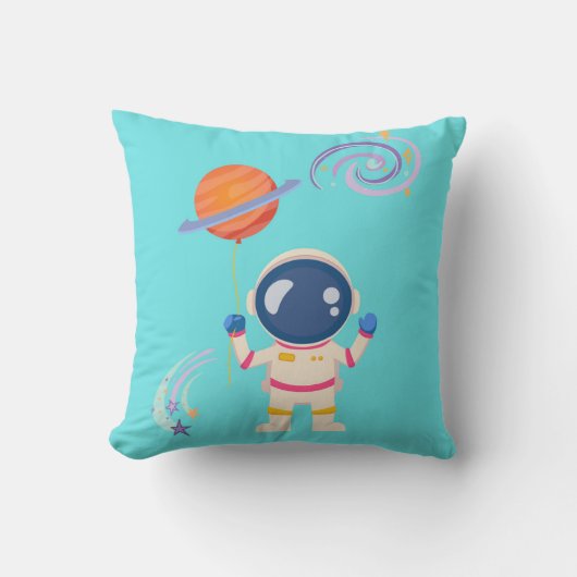 Spaceman Cartoon Abenteuer. Kissen (Vorderseite)