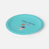 Spaceman Cartoon Abenteuer. Pappteller (Schrägansicht)