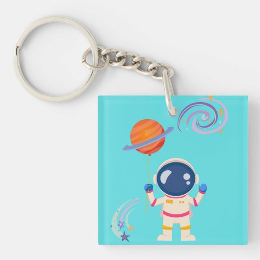 Spaceman Cartoon Abenteuer. Schlüsselanhänger (Vorderseite)