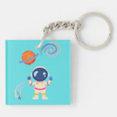 Spaceman Cartoon Abenteuer. Schlüsselanhänger (Rückseite)
