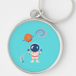 Spaceman Cartoon Abenteuer. Schlüsselanhänger
