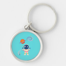 Spaceman Cartoon Abenteuer. Schlüsselanhänger